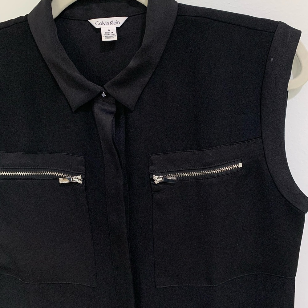 Like new ! Calvin Klein black mini shirt dress - Picture 14 of 14